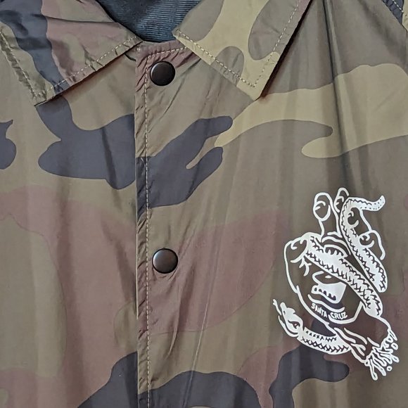 SANTA CRUZ Screaming Hand Mens Camo Windbreaker XL - Picture 2 of 3